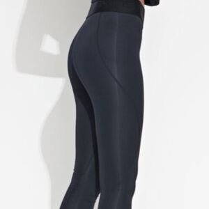 Skins Black Compression Leggings with Yellow Trim